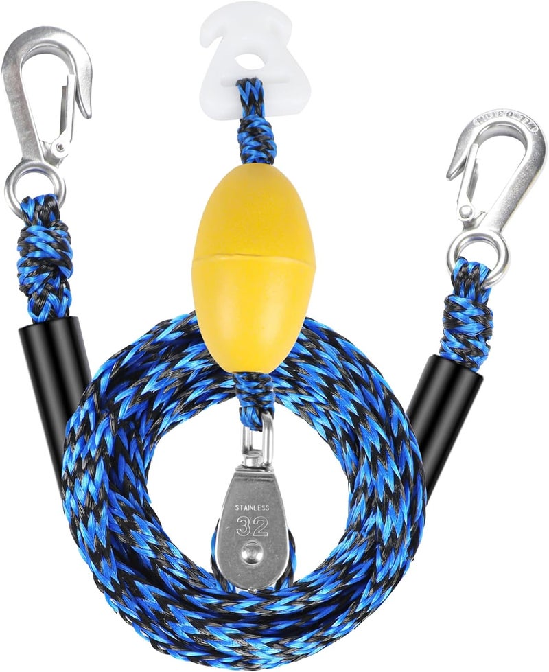perixir Heavy Duty Boat Tow Harness for Tubing, Water Sports Tow Rope for Boat Towables & Tubes, Self Centering Tow Harness Line with Clip Quick Connector & Stainless Steel Hooks - Image 1